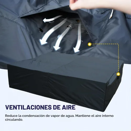 Vista 6 de OVIOS Juego de fundas para muebles de patio Funda seccional para sofá al aire libre Funda para silla otomana impermeable de uso general, 110 x 84 x