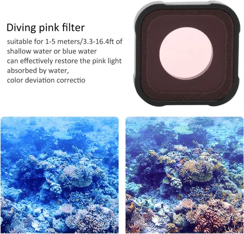 Vista 4 de Juego de filtros de lente de 3 piezas, filtro de cámara de aleación de aluminio, lente de vidrio óptico, juego de filtro de buceo subacuático