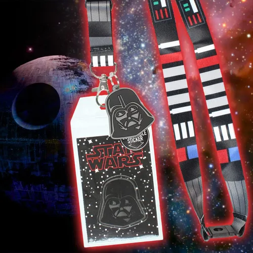 Vista 4 de Star Wars Darth Vader - Soporte para insignia de identificación con colgante de goma de 1.5 pulgadas