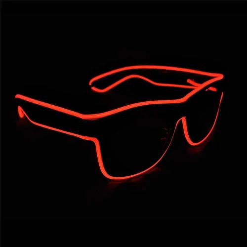 Vista 3 de Glow Fever Gafas de sol iluminadas de neón para rave, lentes de sol intermitentes iluminados, disfraz de DJ, regalos de cumpleaños, suministros