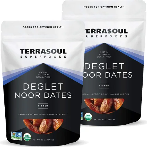 Vista 6 de Terrasoul Superfoods Dátiles orgánicos Deglet, 2 libras - sin hueso Frescos Edulcorante natural