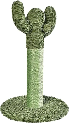 Vista 7 de Amazon Basics - Poste rascador para gatos, con forma de cactus, triple poste para interior, con bola colgante, para gatos y gatitos, pequeño