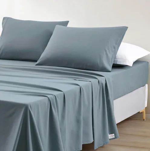 Vista 13 de Chezmoi Collection Juego de sábanas y fundas de almohada de tamaño individual lavado a piedra, 3 piezas, extra suave, transpirable, resistente a