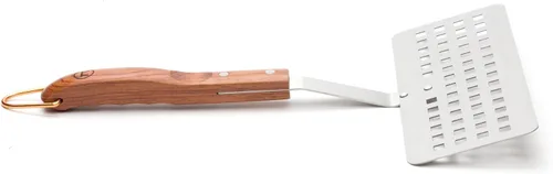 Vista 4 de Outset Rosewood Collection - Espátula de pescado ranurada, acero inoxidable, 1.5 x 10 x 15 pulgadas