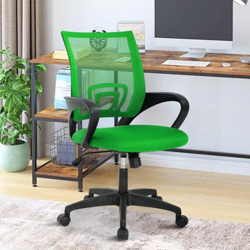 Vista 13 de Silla de malla para computadora, silla de oficina en casa, silla de escritorio ergonómica con soporte lumbar y reposabrazos, silla de trabajo