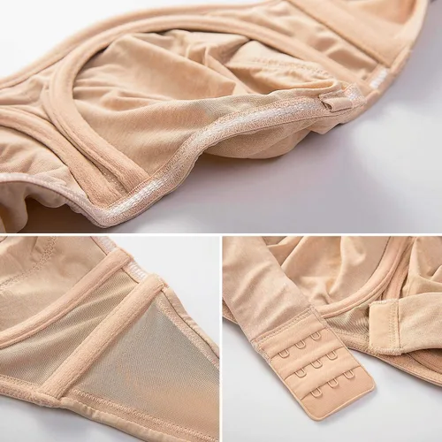 Vista 5 de CALVENA Sujetador sin tirantes invisible sin costuras para mujer, con varillas, para busto grande