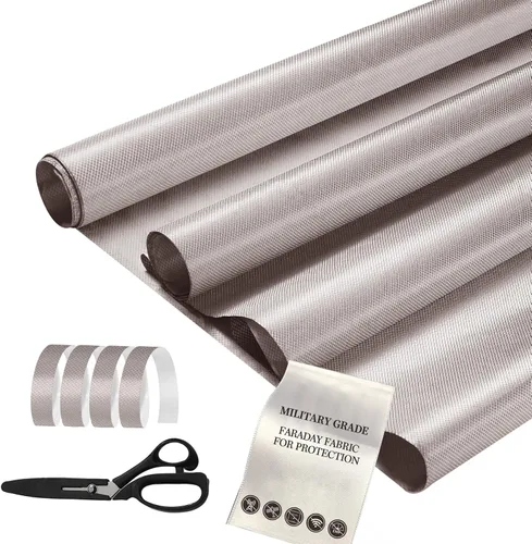 Vista 11 de Vehipa Tela Grado Militar Protección Faraday 19.7" x 43" Tela DIY para Bloqueo Inalámbrico para WiFi, Celular, GPS Tela de escudo inalámbrico DIY