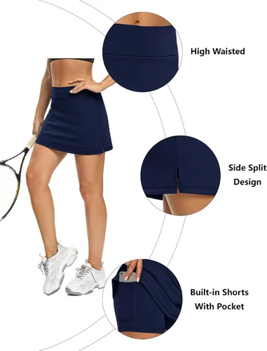 Vista 3 de LouKeith - Faldas pantalón deportivas de tenis y golf para mujer, pantalones cortos, de verano y con bolsillos para correr y entrenar