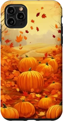 Vista 13 de Autumn Falling Leaves Pumpkin Spice Harvest Happy Autumn Case for iPhone 17
