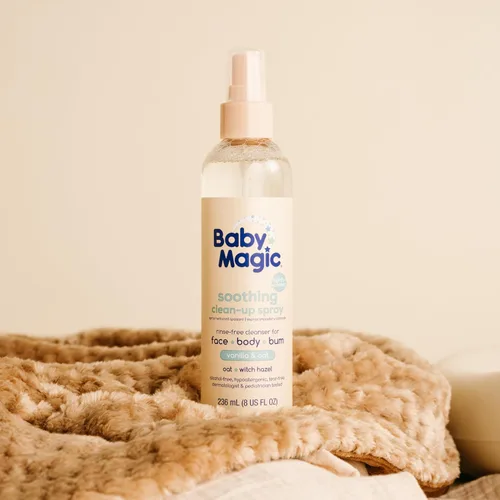 Vista 4 de Baby Magic Spray de limpieza relajante, vainilla y avena, hipoalergénico, 8 onzas