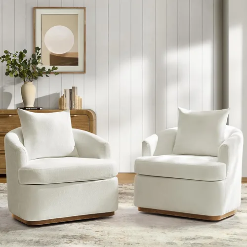 Vista 19 de HULALA HOME Silla giratoria moderna con base de madera maciza, óxido Herrumbre