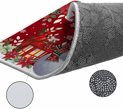 Vista 8 de Alfombra rectangular grande de 2.7 x 5 pies, para sala de estar, muñeco de nieve de Navidad, duradera, antideslizante, alfombra para dormitorio