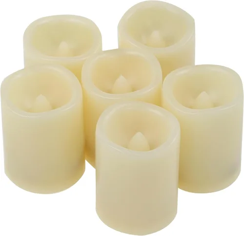 Vista 6 de CANDLE CHOICE Velas votivas sin llama que funcionan con pilas con temporizador, pequeñas luces LED con temporizador de ciclo diario automático