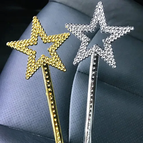 Vista 9 de MYUBWTF Varita mágica de plata de 13 pulgadas con forma de elfo y estrella de ángel Azul