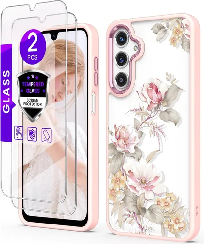 Vista 10 de Carcasa para Samsung Galaxy A14, diseño de flores transparentes