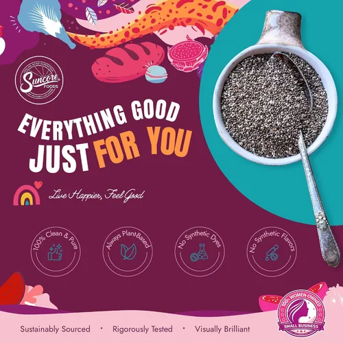 Vista 8 de Suncore Foods Semillas orgánicas de chía negra, 15 onzas, superalimentos, sin gluten