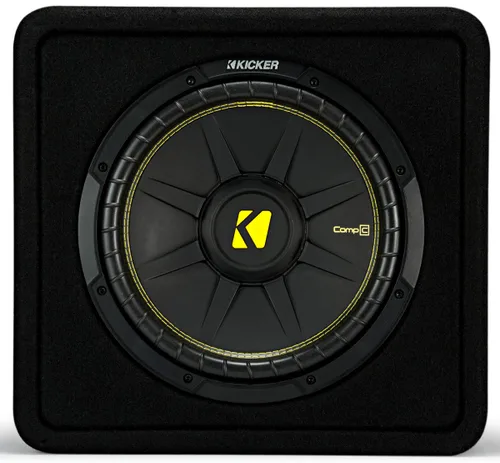 Vista 6 de Harmony Audio Kicker VCWC12 Caja de Subwoofer Ventilada CompC Cargada de 12" para Audio de Automóvil 44VCWC122 Paquete con Amplificador Harmony