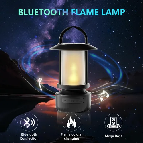 Vista 4 de Altavoz Bluetooth al aire libre, linterna de camping, altavoz de luz de camping impermeable, luz nocturna que se puede utilizar para la decoración