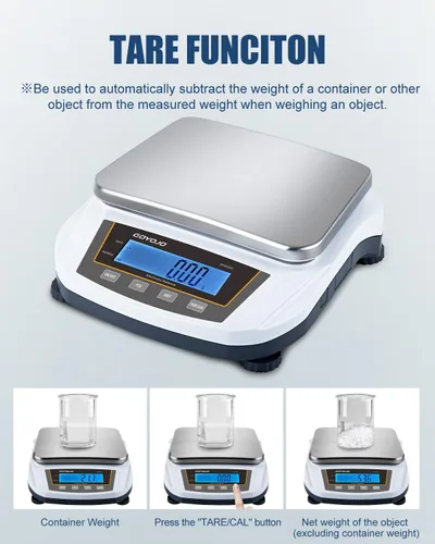 Vista 11 de GOYOJO Balanza analítica digital y escala de laboratorio, capacidad de 176.37 oz, precisión de 0.00 oz, acero inoxidable, multiunidad (g/oz/ct/lb)