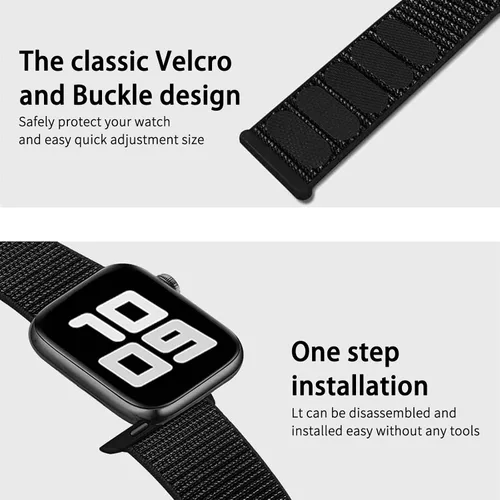 Vista 4 de Nylon Band Compatible with Apple Watch: Sport Loop Fits iWatch Series