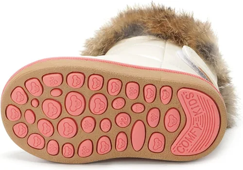 Vista 5 de KVbabby Botas de nieve para niños pequeños, con forro de piel sintética, impermeables