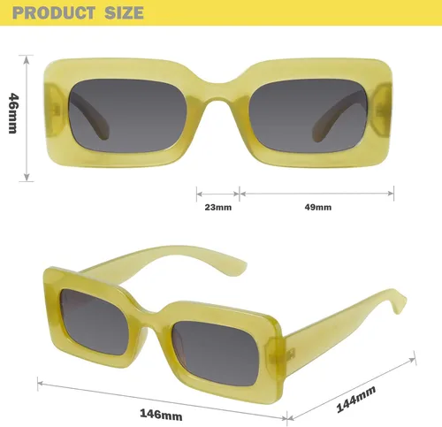 Vista 5 de mosanana Gafas de sol rectangulares de moda para mujeres y hombres, modelo Trimble