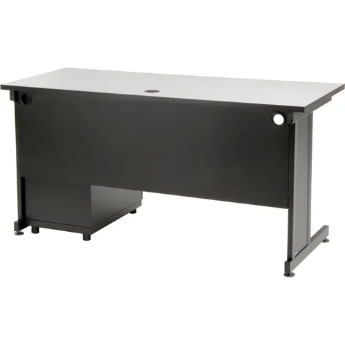 Vista 4 de Interion Escritorio de oficina con 3 cajones, 60 pulgadas de ancho x 24 pulgadas de profundidad - Gris