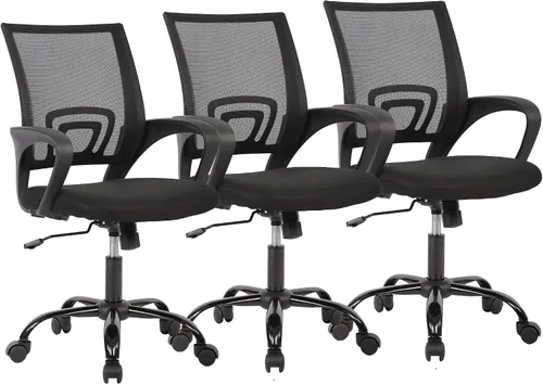 Vista 22 de PayLessHere Silla de Oficina para Computadora Ergonómica Económica Silla de Escritorio Ajustable Cómoda de Respaldo Medio de Trabajo con Ruedas