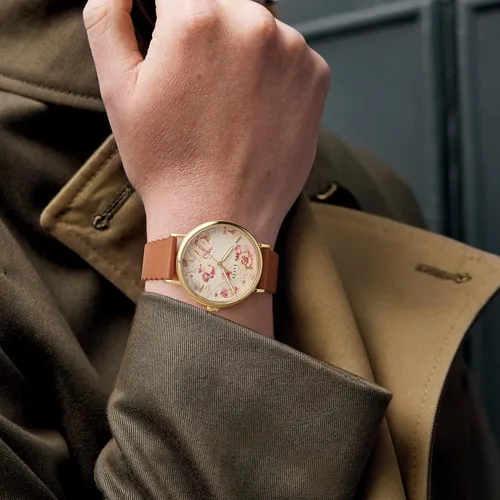 Vista 4 de Ted Baker Reloj Phylipa Bloom Tan Correa de cuero (Modelo BKPPHF2099I), Beige, Reloj con correa de cuero Phylipa Bloom 3H de 1.457 in