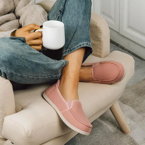 Vista 2 de RockDove Pantuflas con capucha de dos tonos para mujer con plantilla extraíble