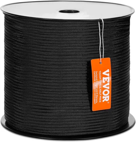 Vista 16 de VEVOR Cuerda de nailon trenzada, 3/16 pulgadas x 250 pies, 32 hebras, 720 LBS de resistencia a la rotura para exteriores, aparejo de árbol arborista