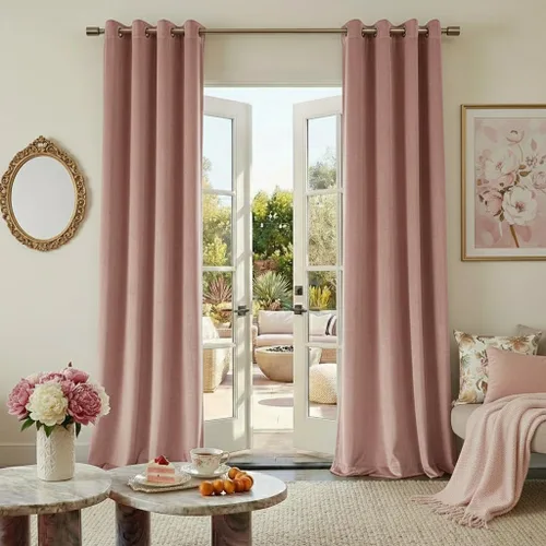 Vista 13 de NICETOWN Cortinas de terciopelo beige 100% opacas de 84 pulgadas de largo, 52 pulgadas de ancho, 2 paneles para dormitorio y sala de estar, cortinas