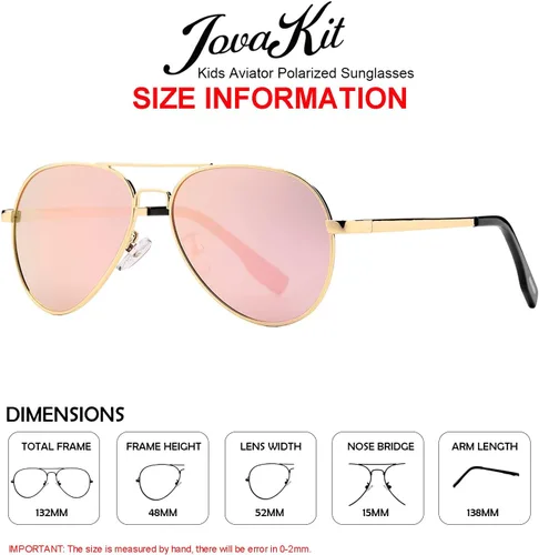 Vista 22 de Gafas de sol polarizadas de aviador pequeñas para niñas y niños de 4 a 16 años