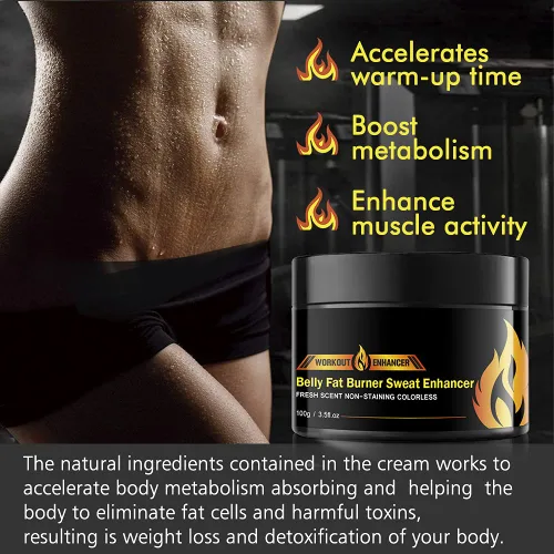 Vista 2 de Crema caliente paquete de 2 unidades, crema quemadora de grasa para vientre, gel potenciador de entrenamiento de sudor natural, crema moldeadora