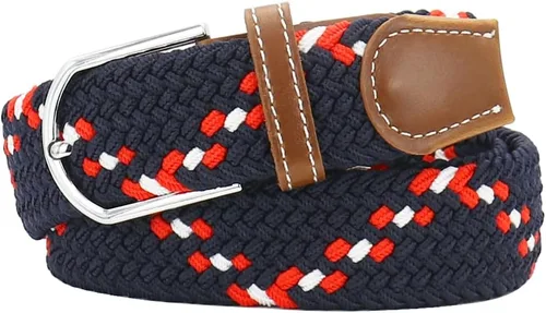 Vista 44 de Mixed Color Woven Stretch Braided Belts for Men and Women Fashion Elastic Belts