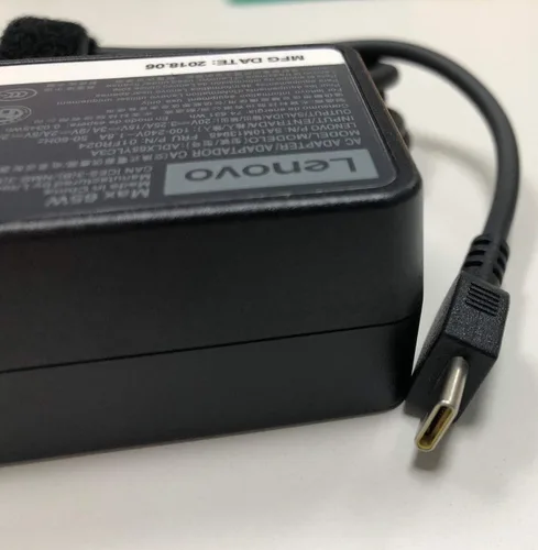 Vista 3 de Lenovo 4X20M26268 65W USB Tipo C Adaptador de CA Cable de alimentación de clavija 100-240V 50-60Hz