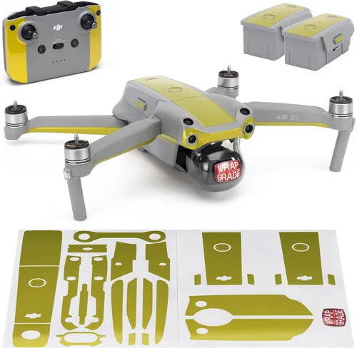 Vista 10 de WRAPGRADE Funda compatible con DJI Air 2S Color de acento B (Airforce Silver)