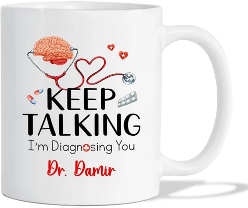 Vista 18 de Taza de café personalizada para psiquiatra jubilada, regalo para el abuelo y la abuela, "A Truly Great Psychiatist Is Hard To Find Difficult To Part