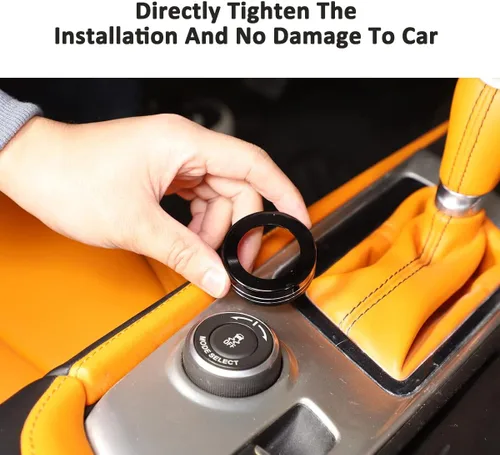 Vista 6 de Cubierta de aleación para botón de consola central para interior de automóvil, compatible con Chevrolet Corvette C7 2014-2019 para modo de Negro