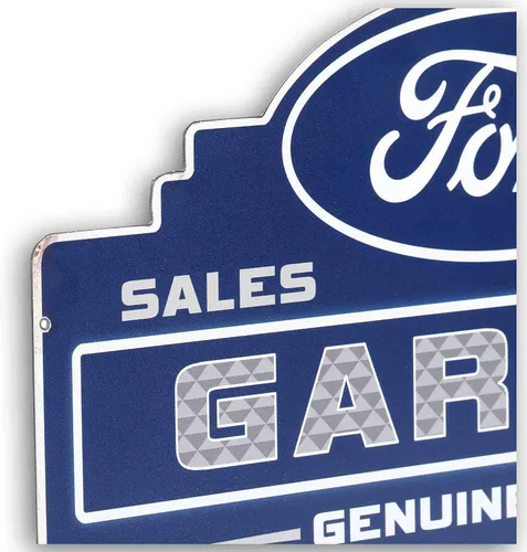 Vista 52 de Ford Logo Evolution - Letrero de metal vertical en relieve – Letrero vintage de Ford para garaje o cueva de hombre