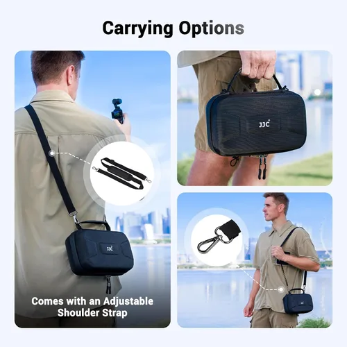 Vista 6 de Kiorafoto Funda rígida OSMO Pocket 3, bolsa de protección portátil de EVA con correa larga de 53.54 pulgadas y 3 fundas para tarjetas MicroSD