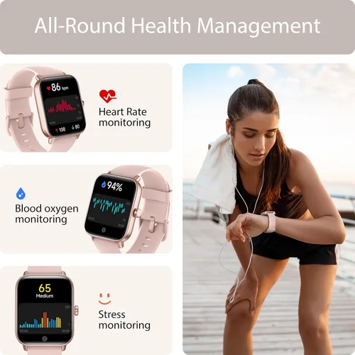 Vista 3 de Smart Watch for Women (Alexa Built-in & Bluetooth Call), 1.8" Smartwatch with SpO2Heart RateSleepStress Monitor, CalorieStepDistance Counter, 100
