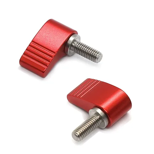 Vista 7 de Tornillos M6 con mango Tornillos de pulgar roscado macho Perilla giratoria Tornillo de pulgar ajustable Perilla giratoria con ala única, 2 piezas