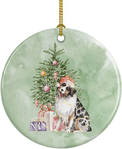 Vista 59 de Caroline's Treasures Bulldog, Bulldog inglés #2 y árbol de cerámica adorno colgante para árbol de Navidad, decoración colgante para el hogar