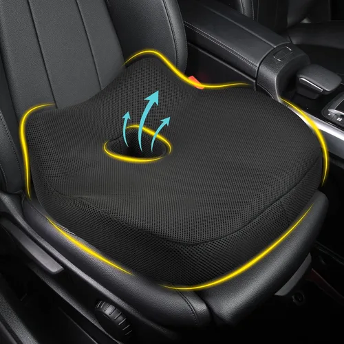 Vista 12 de Cojín de asiento de coche: cojín ergonómico de espuma viscoelástica para aliviar el dolor de ciática, almohada de asiento de conducción más grande