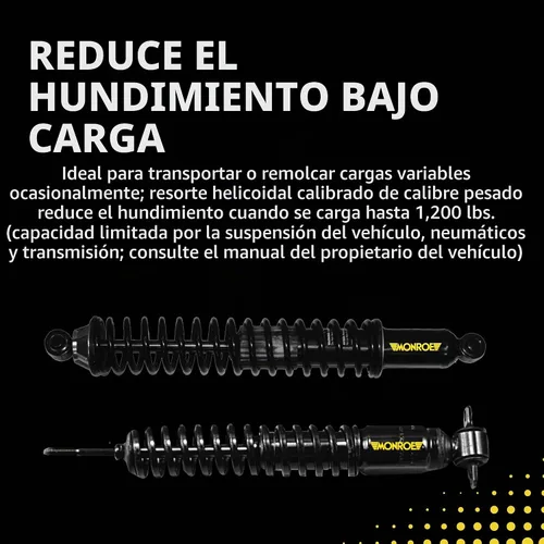 Vista 2 de Monroe Amortiguador de suspensión de ajuste de carga 58608 y conjunto de muelles helicoidales, paquete de 2 para Ford Ranger