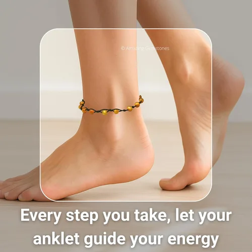 Vista 119 de Amazing Gemstone Crystal Anklet Ankle Bracelets for Women - Waterproof Beaded Healing Crystal Anklets, Plus Size Chakra Gemstone Bead Anklet