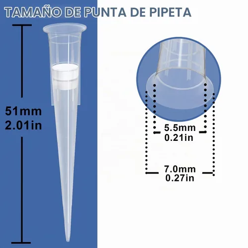 Vista 2 de ONiLAB - Puntas universales de pipeta de 200 µL, 96 puntas/estante, sin ADNasa/RNasa
