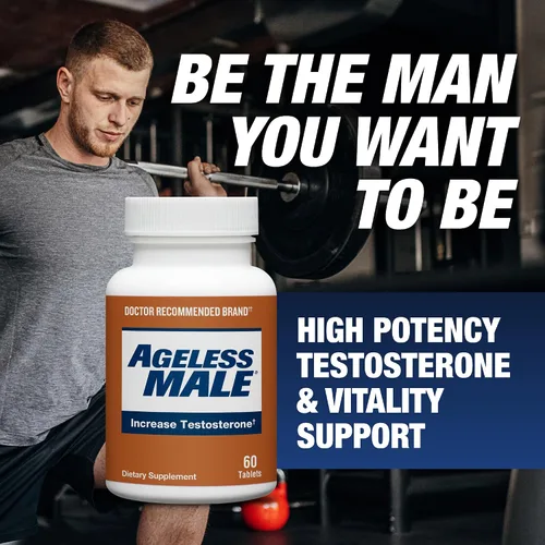 Vista 3 de Ageless Male Free Testosterone Booster Supplement for Men, 60 Tablets