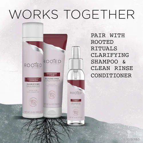 Vista 2 de Rooted Rituals - Raíz de jengibre y menta - Enjuague de raíz pre-champú, 5.7 fl oz